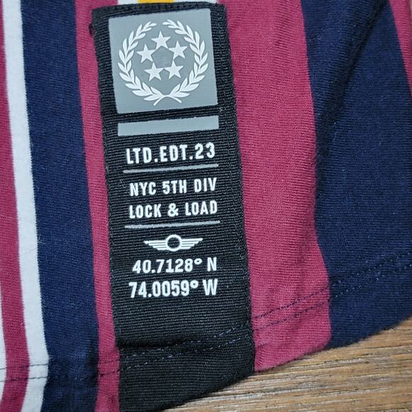 For The People Striped Unisex Tee w/ Hood "Amsterdam" - Size Small - Picture 3 of 6